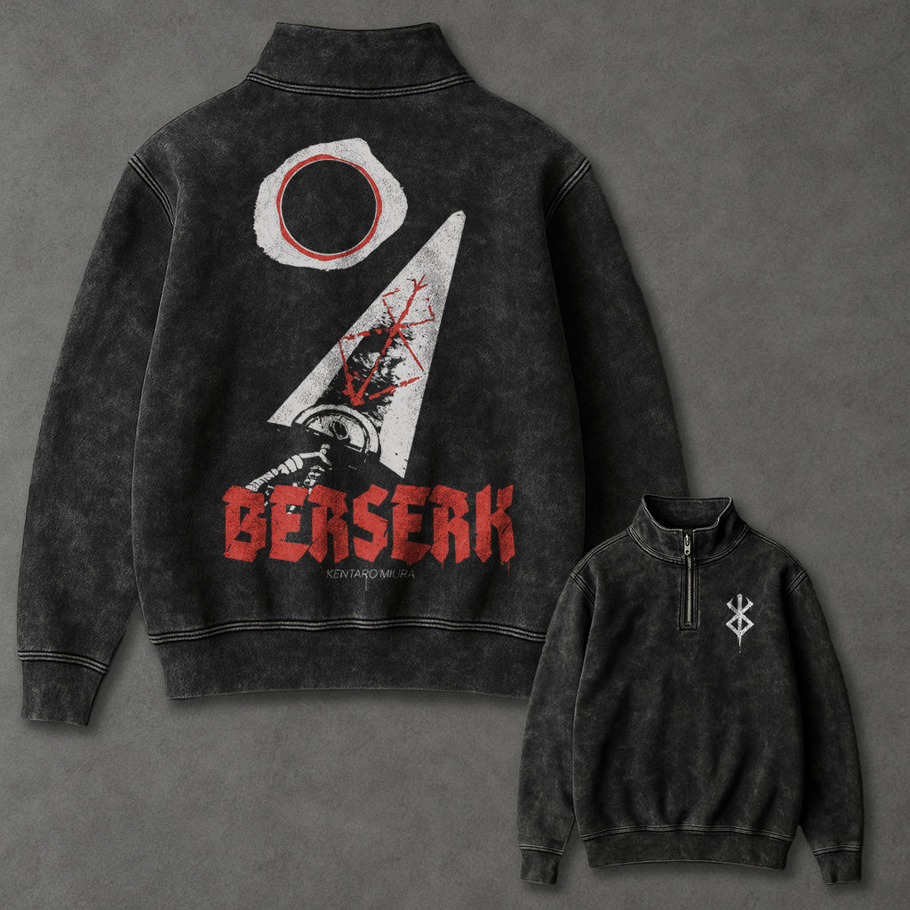 Berserk Roomy Half Zip up Sweatshirt