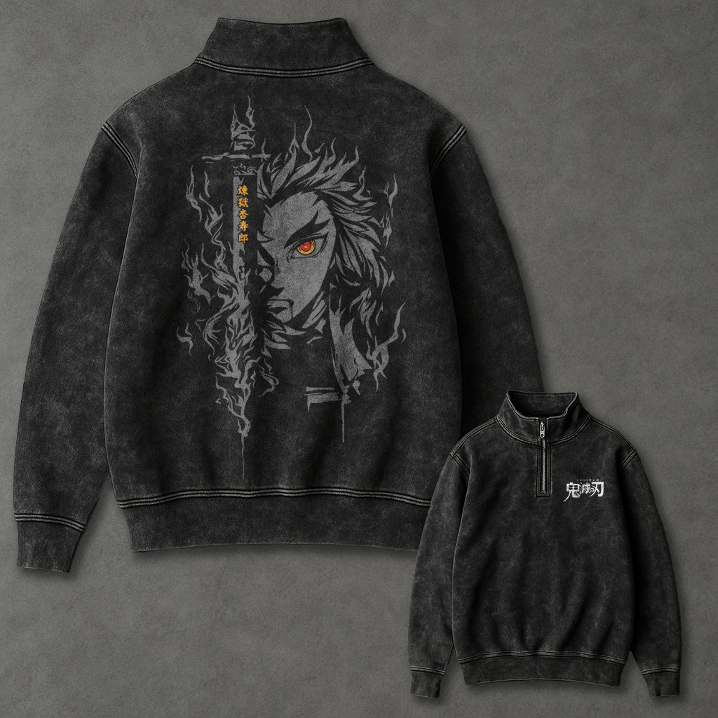 Demon Slayer Tunic-like Half Zip up Sweatshirt