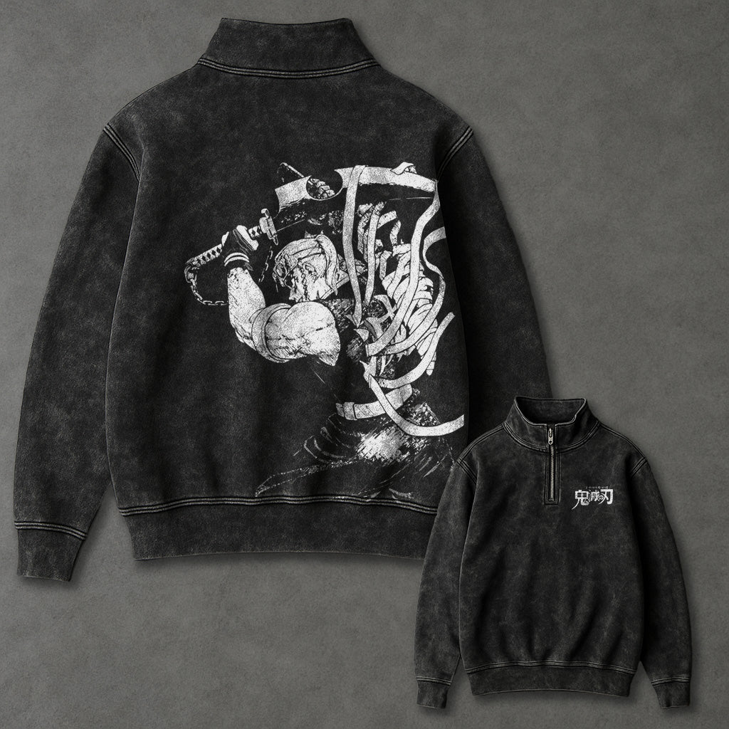Demon Slayer Drapey Half Zip up Sweatshirt