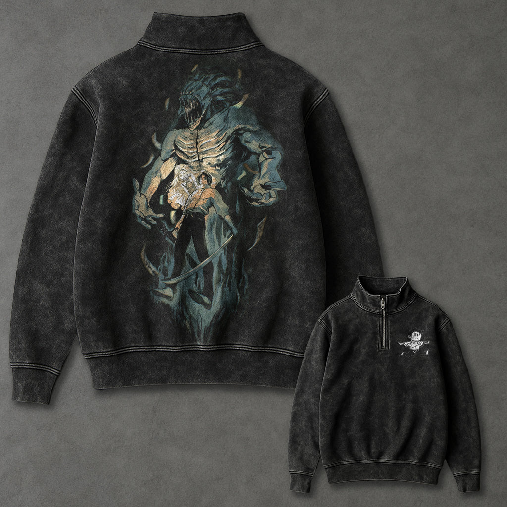 Jujutsu Kaisen Elongated Half Zip up Sweatshirt