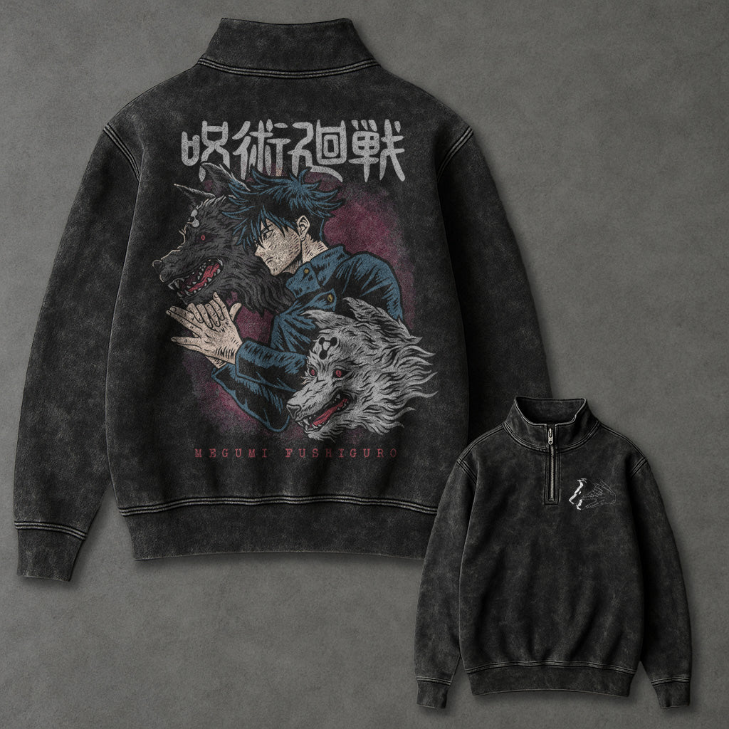 Jujutsu Kaisen Roomy Half Zip up Sweatshirt