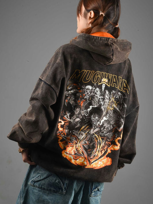 One Piece Mugiwara Stone Wash Hoodie