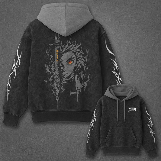 Demon Slayer Classic Essential Black and Gray Washed T-Shirt