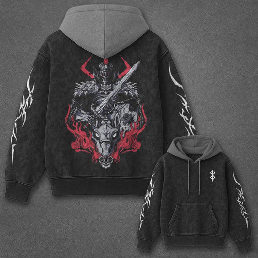 Berserk Classic Iconic Black and Gray Washed T-Shirt