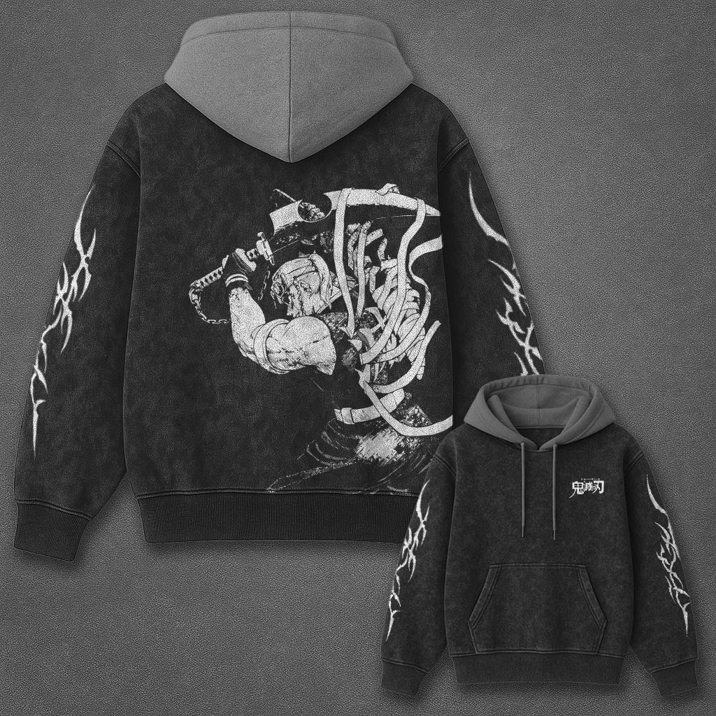 Demon Slayer Classic Minimal Black and Gray Washed T-Shirt