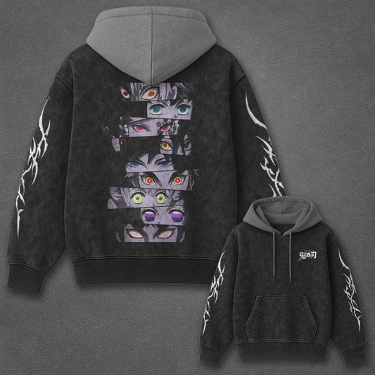 Demon Slayer Classic Crisp Black and Gray Washed T-Shirt