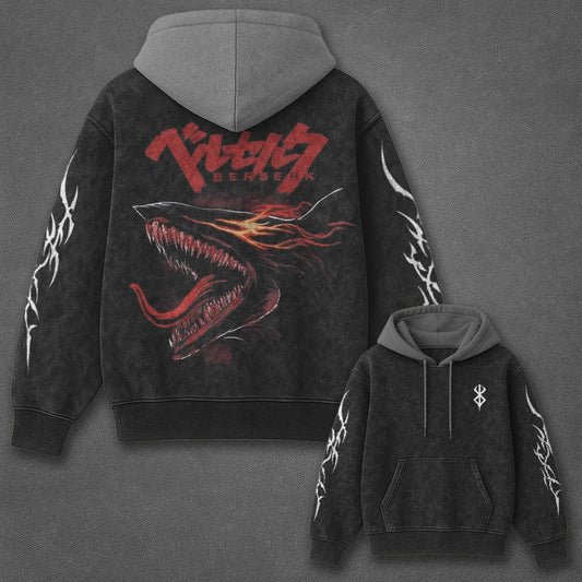 Berserk Classic Crisp Black and Gray Washed T-Shirt