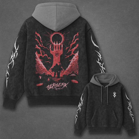 Berserk Classic Clean Black and Gray Washed T-Shirt