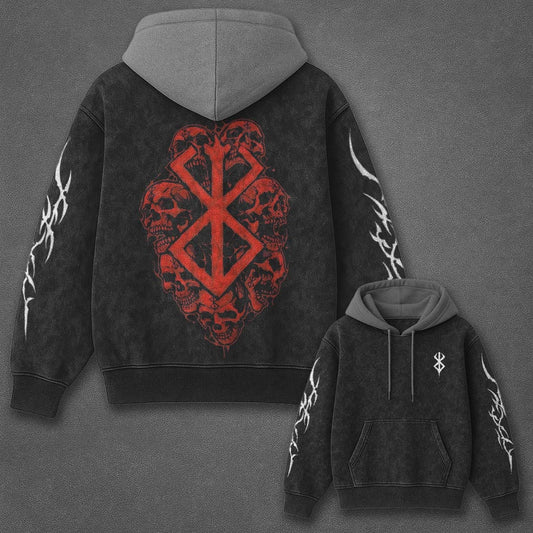 Berserk Classic Luxe Black and Gray Washed T-Shirt