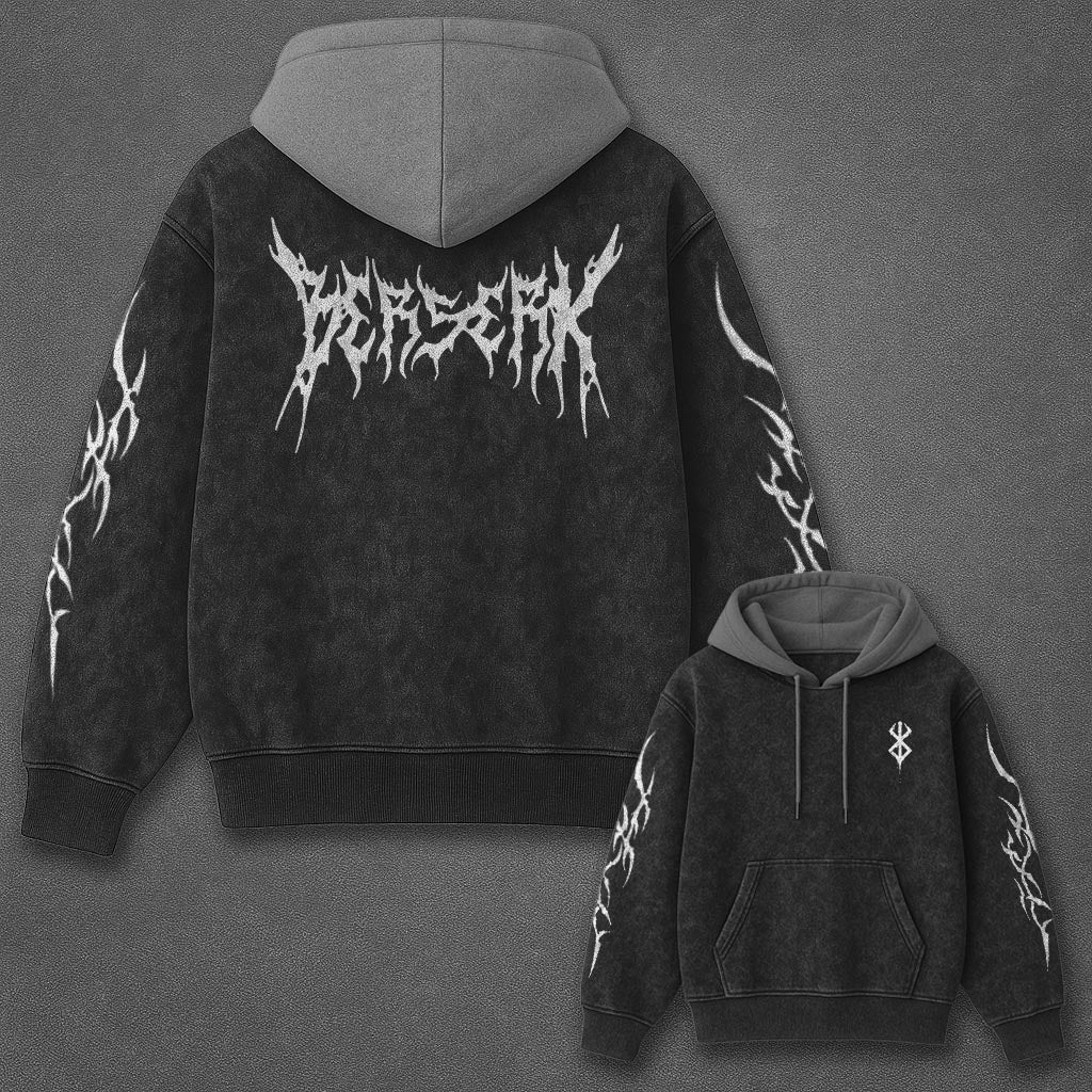 Berserk Classic Refined Black and Gray Washed T-Shirt