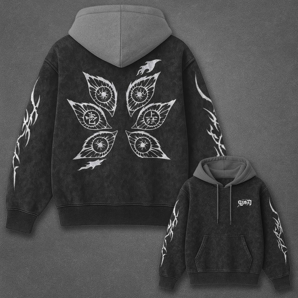 Demon Slayer Classic Iconic Black and Gray Washed T-Shirt