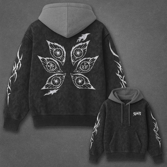 Demon Slayer Classic Iconic Black and Gray Washed T-Shirt