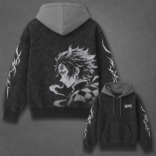 Demon Slayer Classic Signature Black and Gray Washed T-Shirt