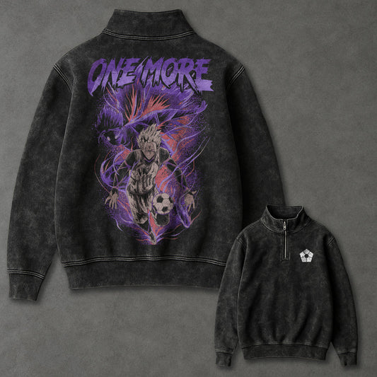 Blue Lock Easygoing Half Zip Up Washed Sweatshirt