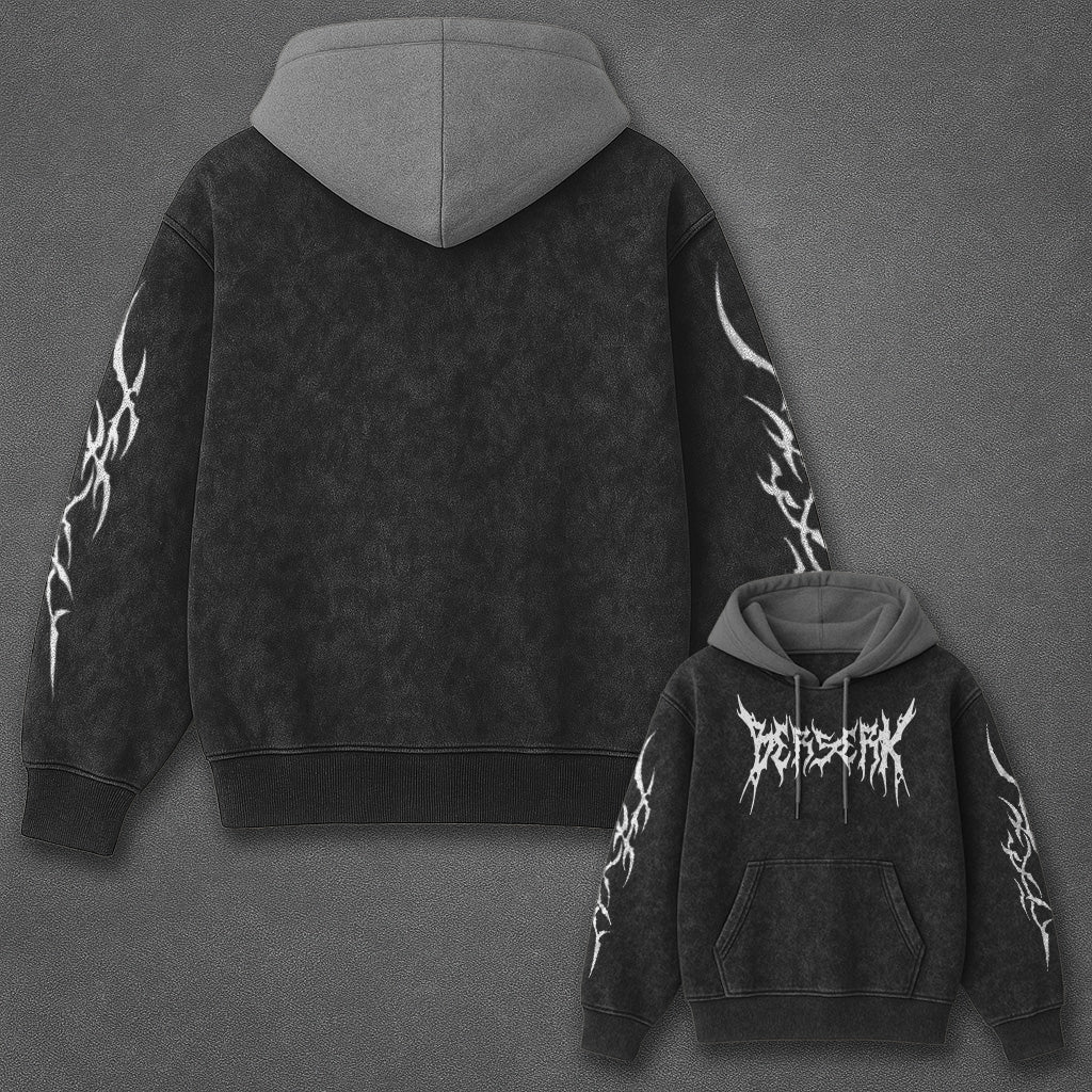 Berserk Classic Urban Black and Gray Washed T-Shirt