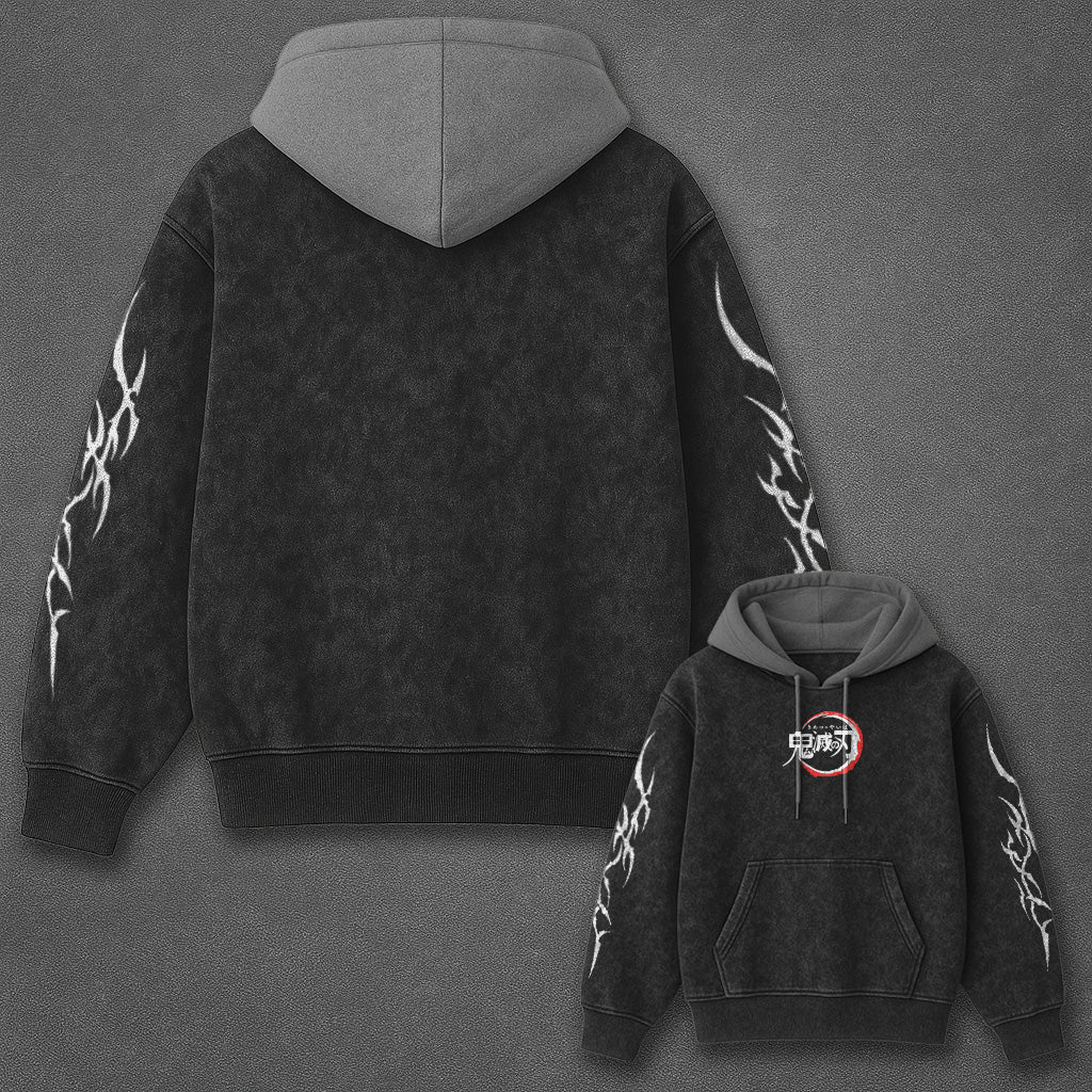 Demon Slayer Classic Refined Black and Gray Washed T-Shirt