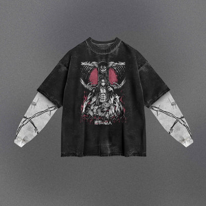 Attack on Titan Eren and Titan Double Sleeve T-shirt