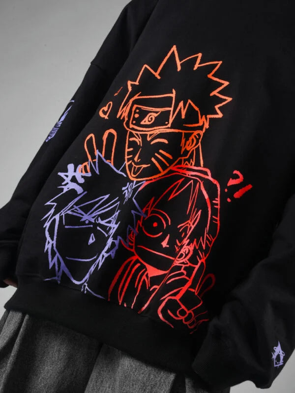One Piece Naruto Bleach Oversized Sweatshirt