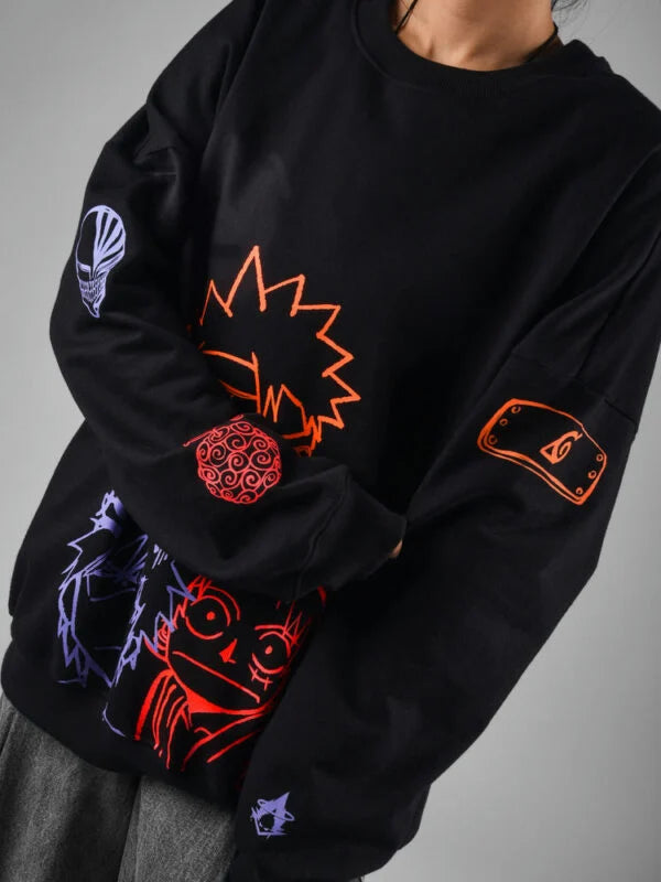 One Piece Naruto Bleach Oversized Sweatshirt