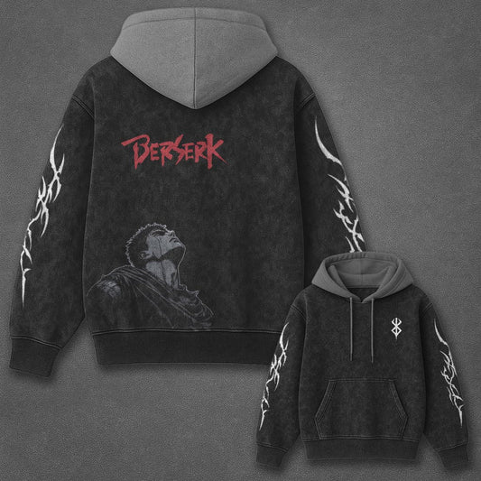 Berserk Classic Sleek Black and Gray Washed T-Shirt