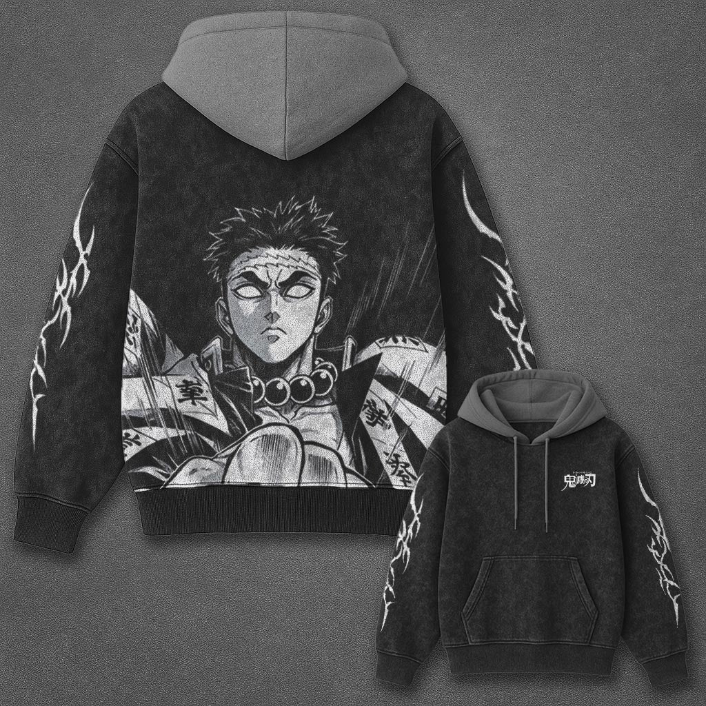 Demon Slayer Classic Fresh Black and Gray Washed T-Shirt