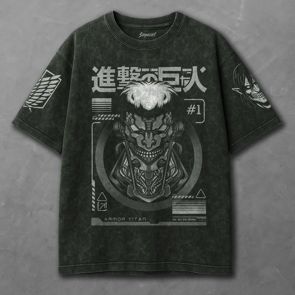Attack on Titan Comfy Green Washed T-shirt