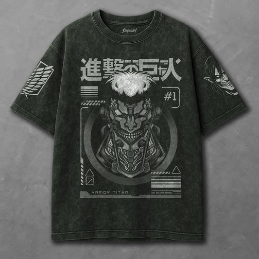 Attack on Titan Comfy Green Washed T-shirt