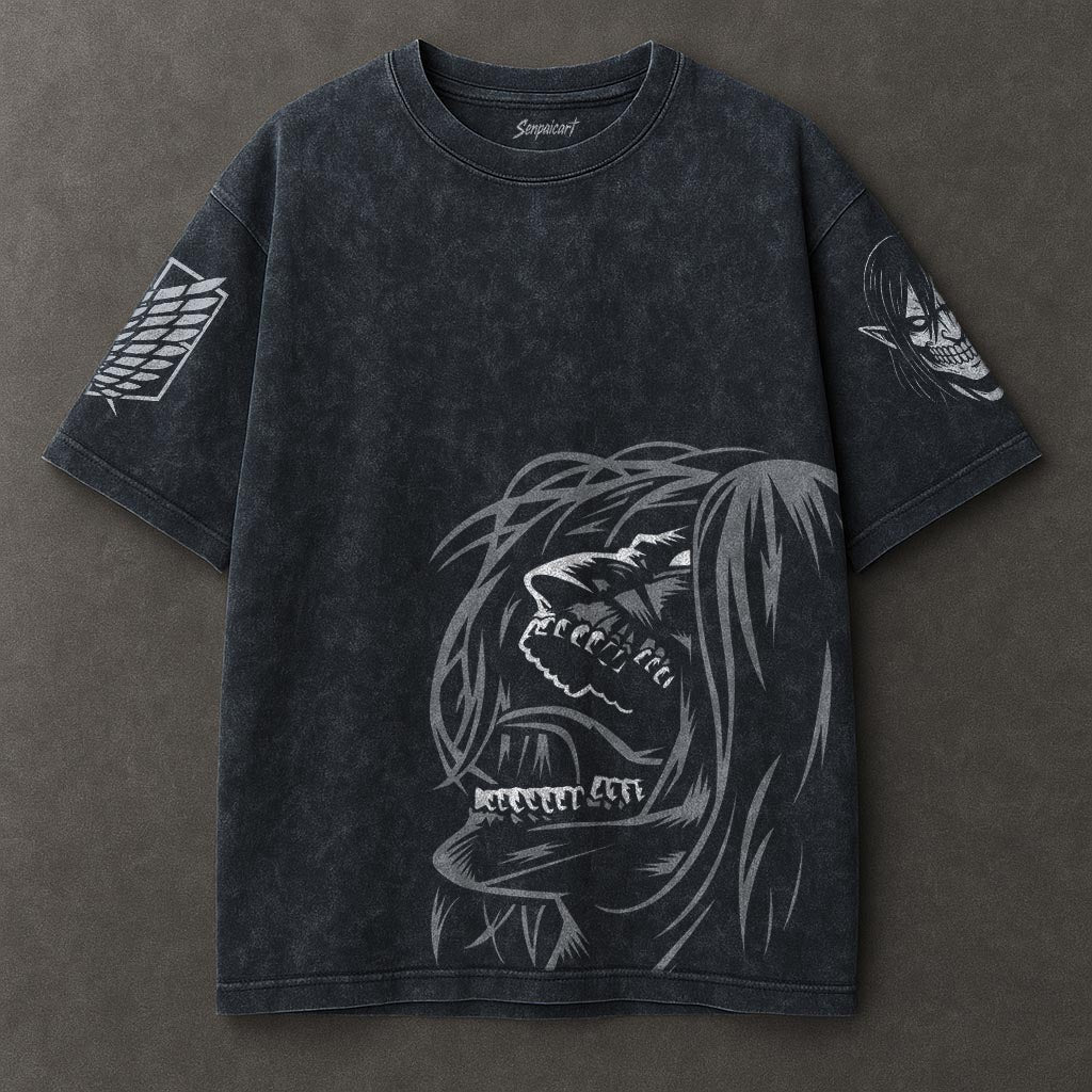 Attack on Titan Airy Blue Washed T-shirt
