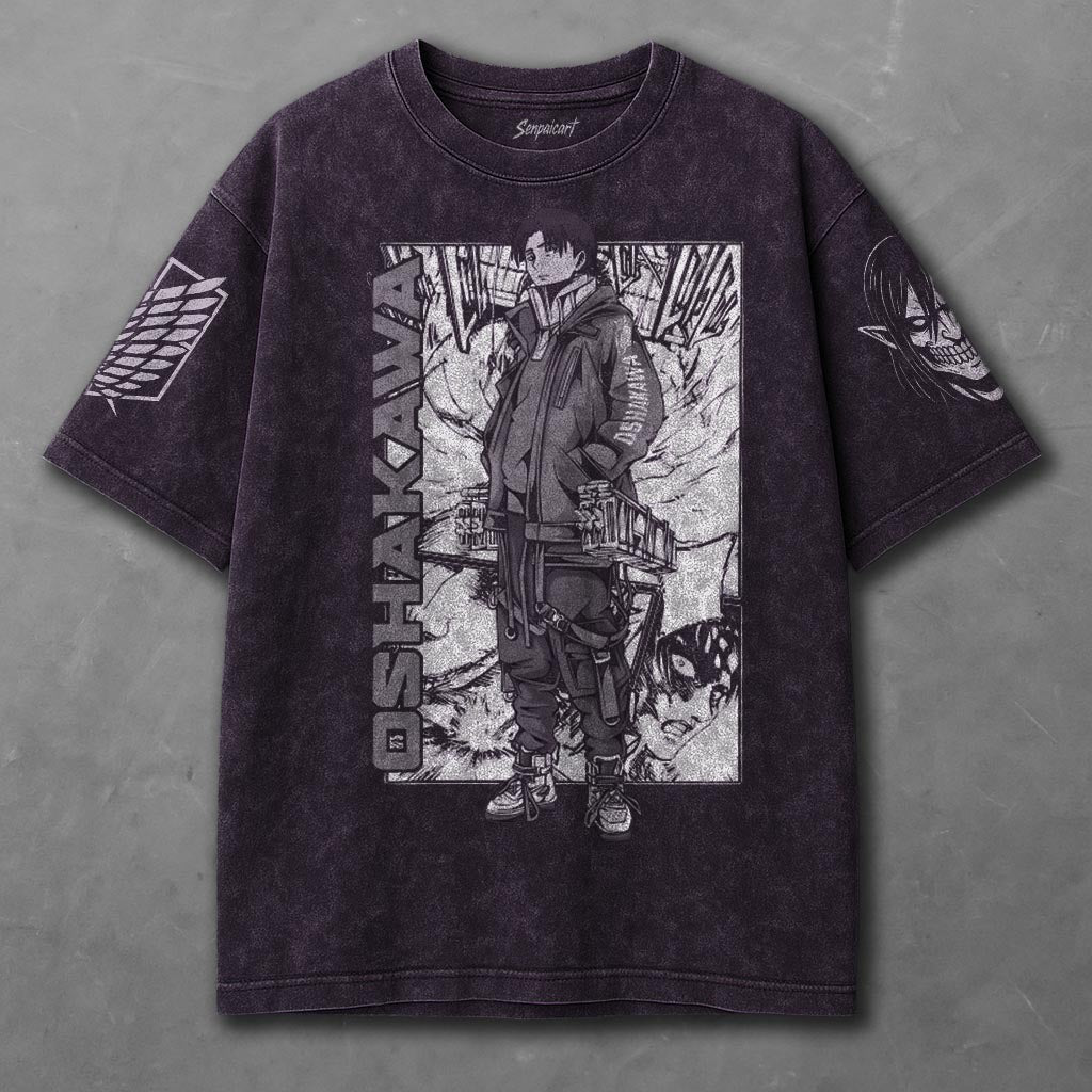 Attack on Titan Relaxed Violet Washed T-shirt