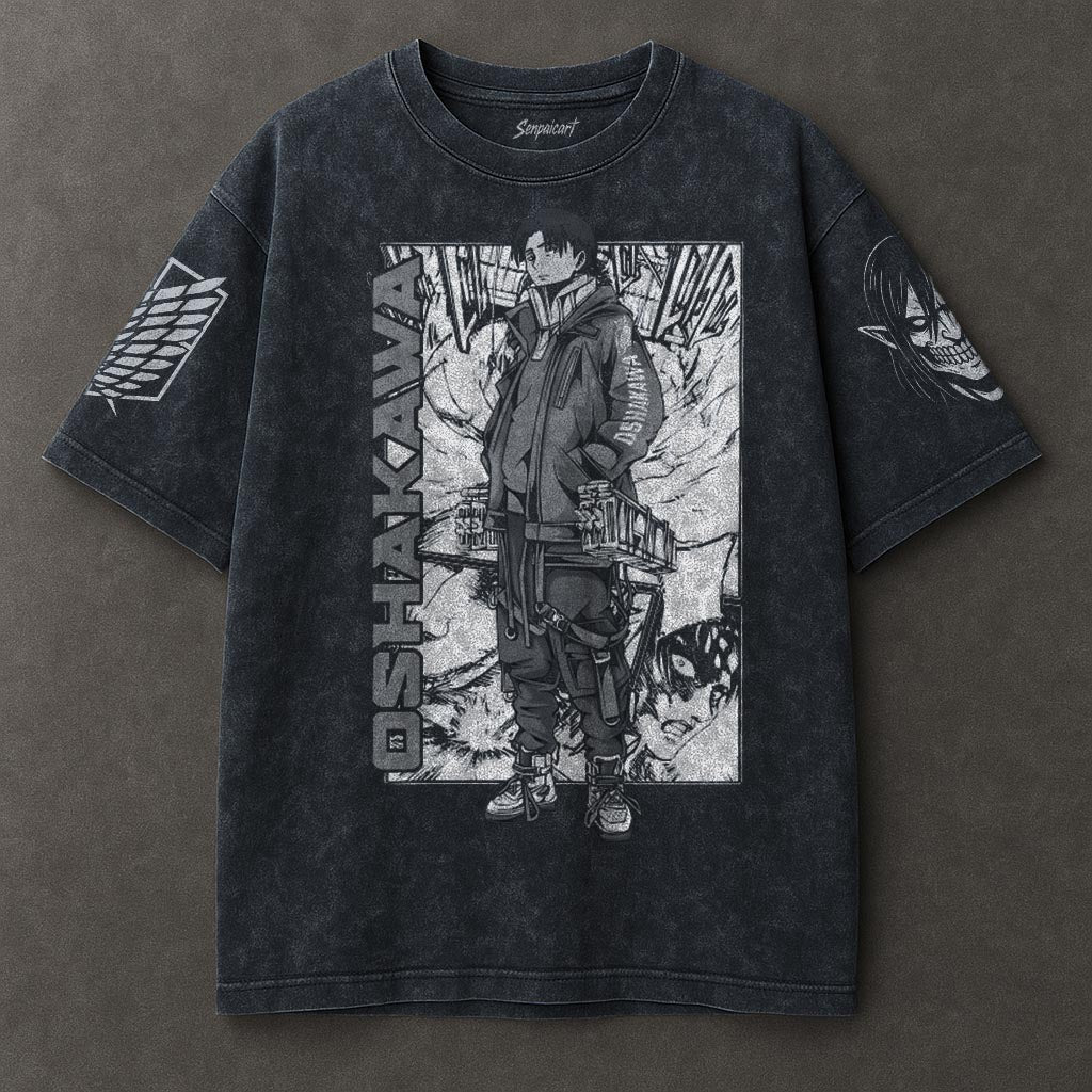 Attack on Titan Breezy Blue Washed T-shirt