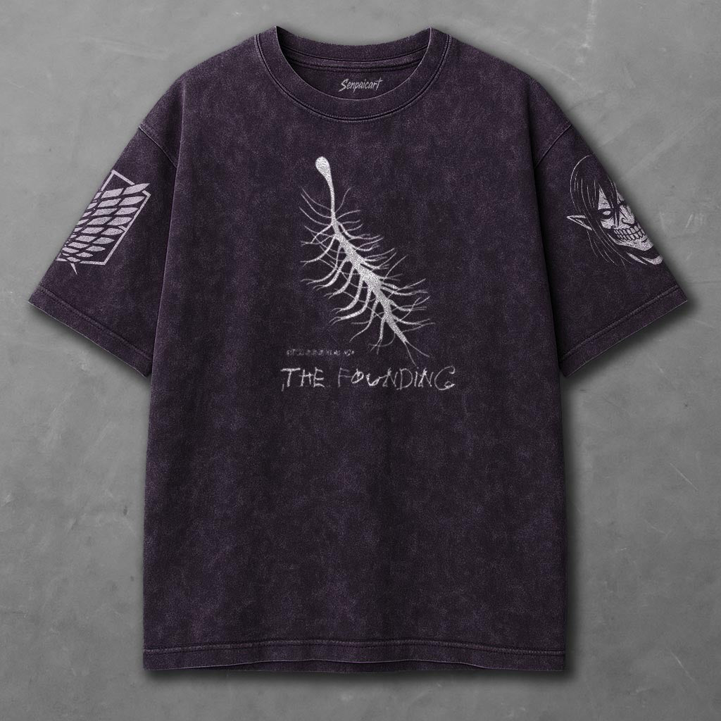 Attack on Titan Airy Violet Washed T-shirt