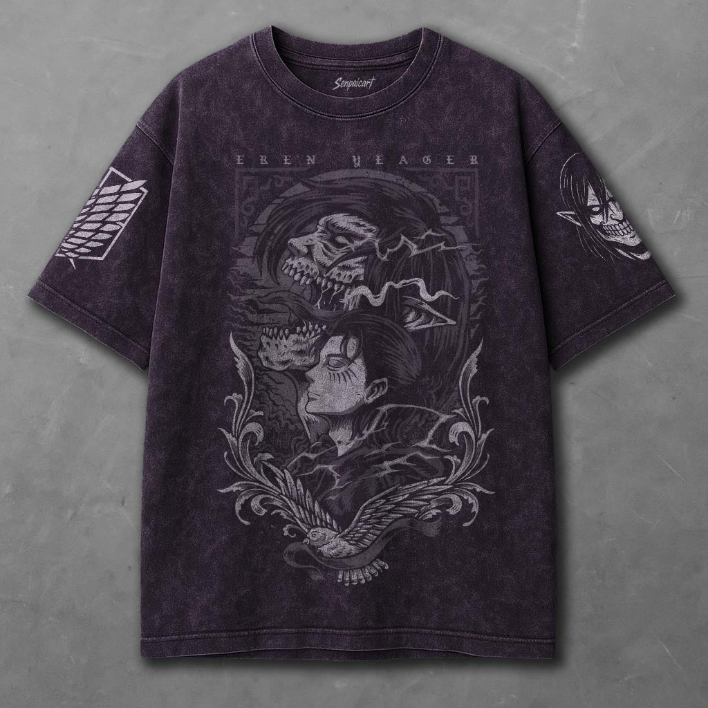 Attack on Titan Billowy Violet Washed T-shirt