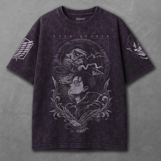 Attack on Titan Billowy Violet Washed T-shirt