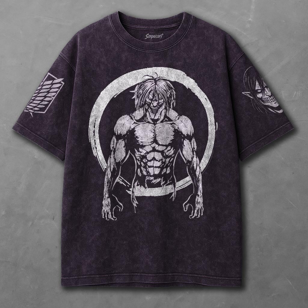 Attack on Titan Lightweight Violet Washed T-shirt