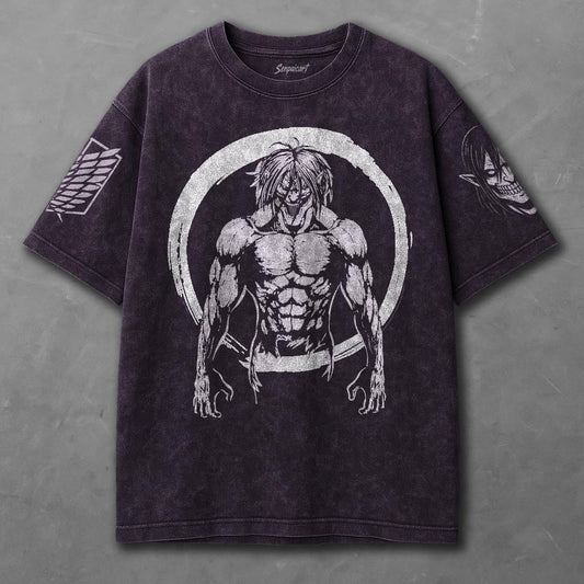 Attack on Titan Lightweight Violet Washed T-shirt