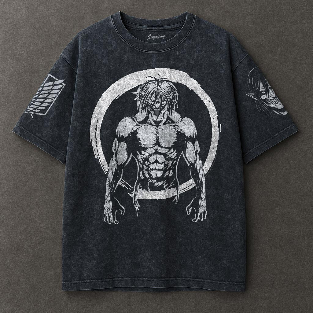 Attack on Titan Comfy Blue Washed T-shirt