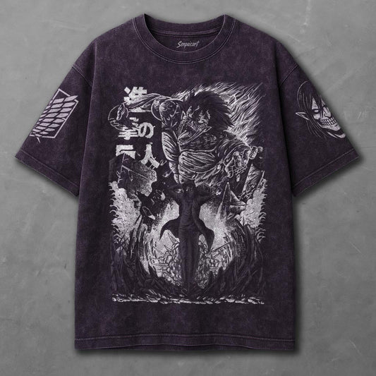 Attack on Titan Soft Violet Washed T-shirt
