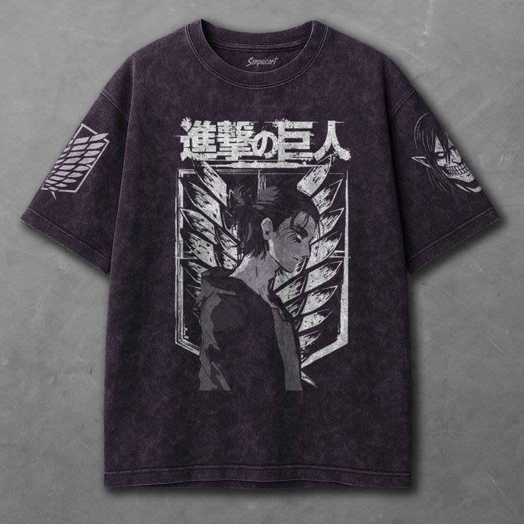 Attack on Titan Cozy Violet Washed T-shirt