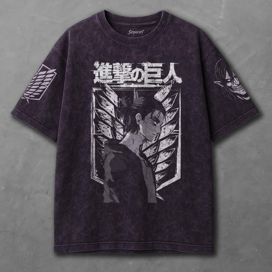 Attack on Titan Cozy Violet Washed T-shirt