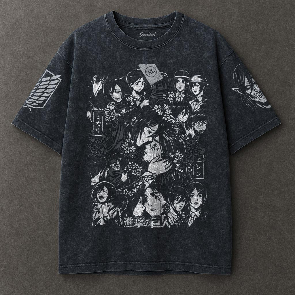 Attack on Titan Extended Blue Washed T-shirt