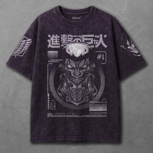 Attack on Titan Tunic-like Violet Washed T-shirt