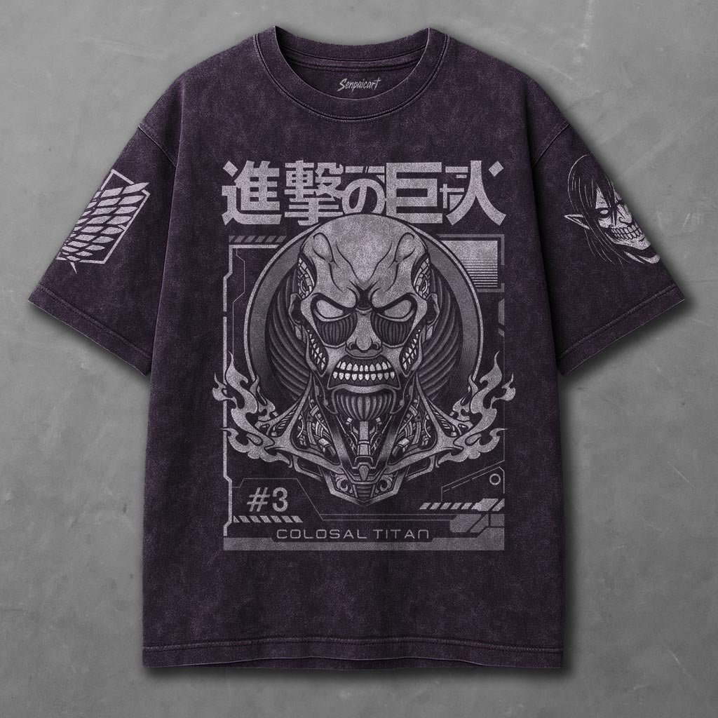 Attack on Titan Comfy Violet Washed T-shirt