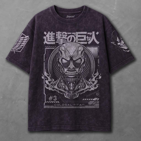 Attack on Titan Comfy Violet Washed T-shirt