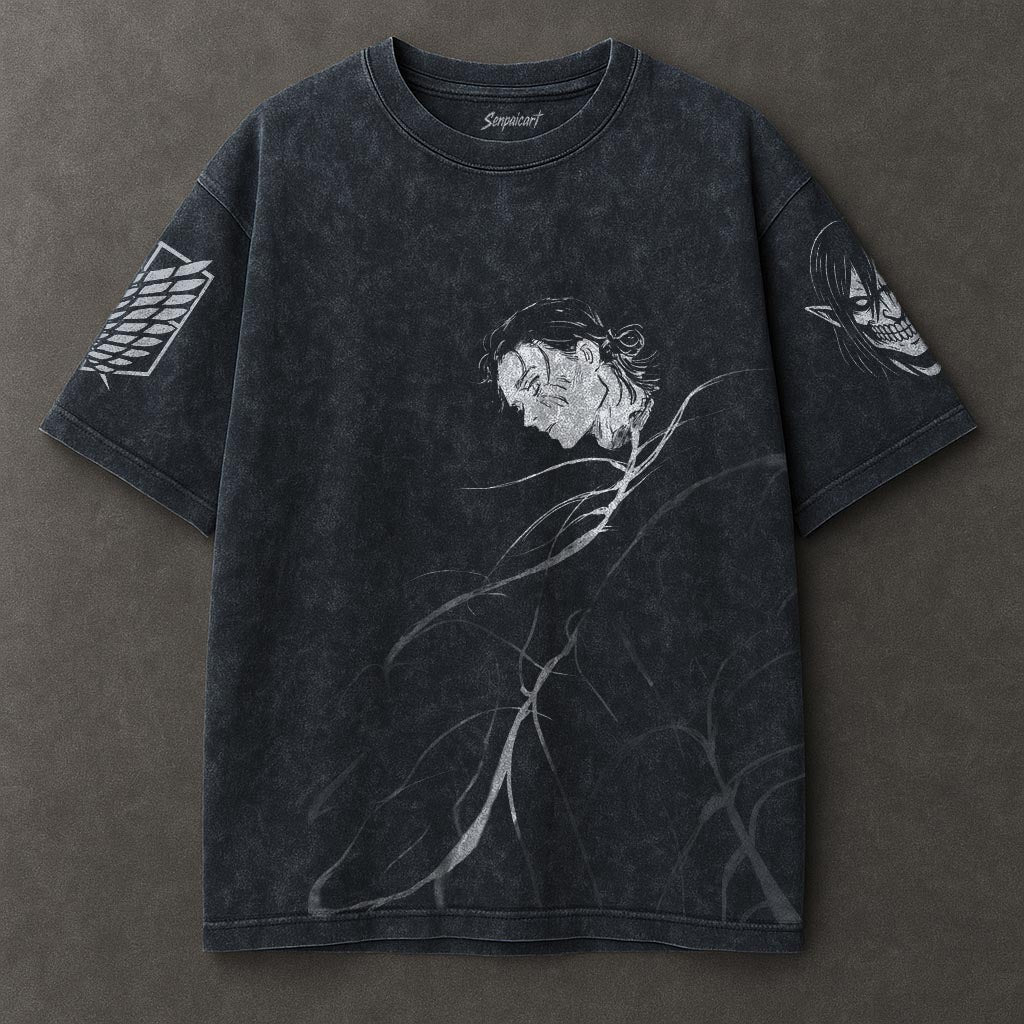 Attack on Titan Effortless Blue Washed T-shirt