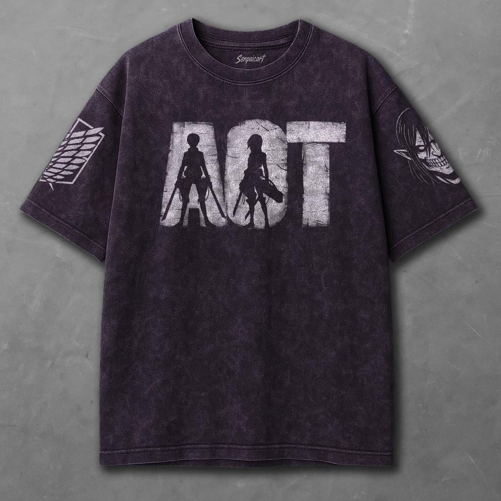 Attack on Titan Effortless Violet Washed T-shirt