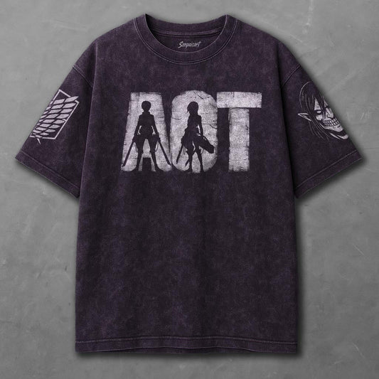 Attack on Titan Effortless Violet Washed T-shirt