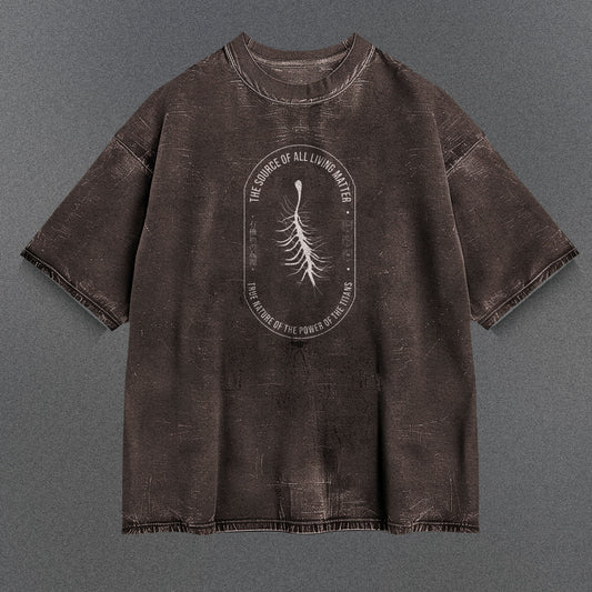 Attack on Titan Stylish Brown Washed T-Shirt