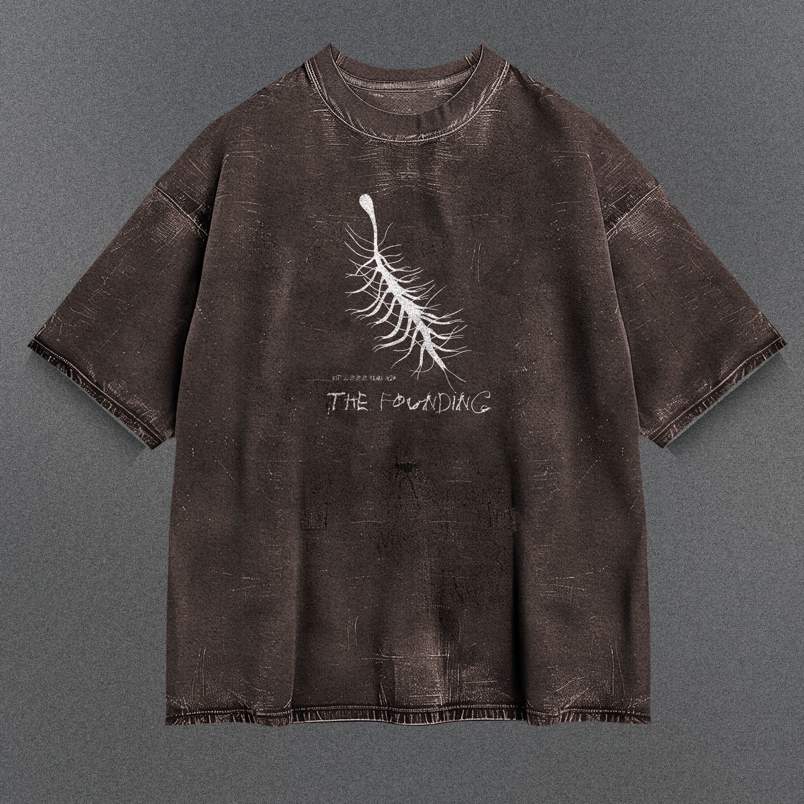 Attack on Titan Extended Brown Washed T-Shirt
