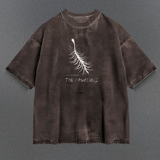 Attack on Titan Extended Brown Washed T-Shirt
