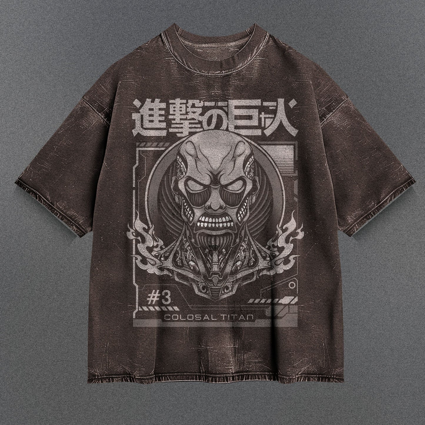 Attack on Titan Effortless Brown Washed T-Shirt